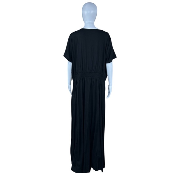 TORRID Black Maxi Dress Sz 3X Smocked Waist Pockets Stretch Whimsigoth Cottage - Picture 12 of 16